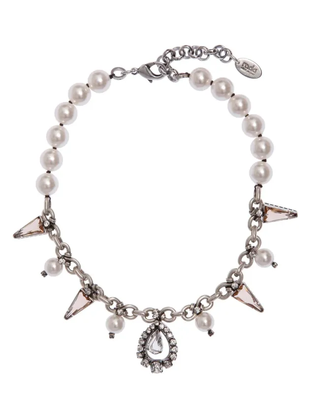 Rada Collana triangoli perle beige con goccia
