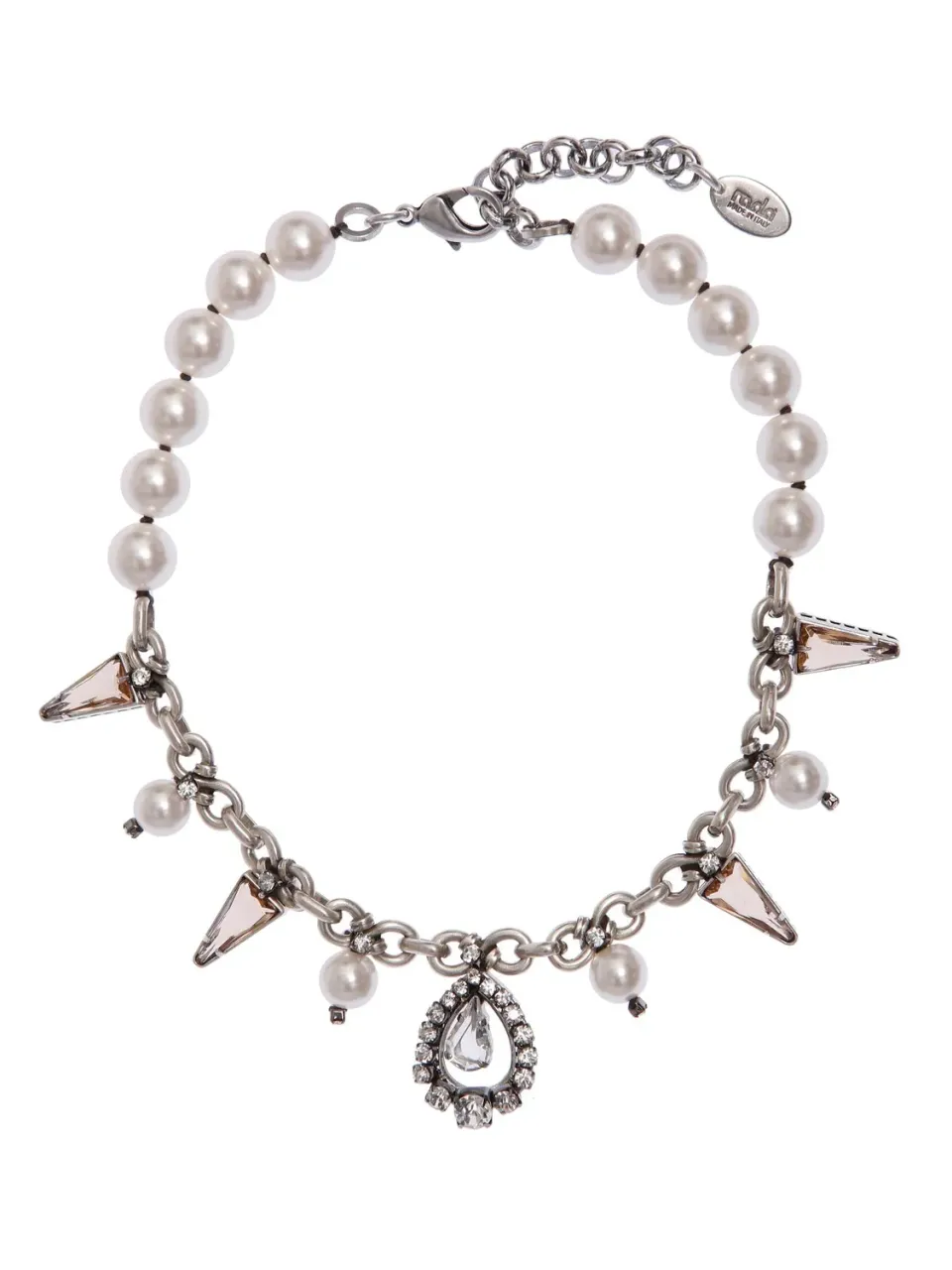 Rada Collana triangoli perle beige con goccia