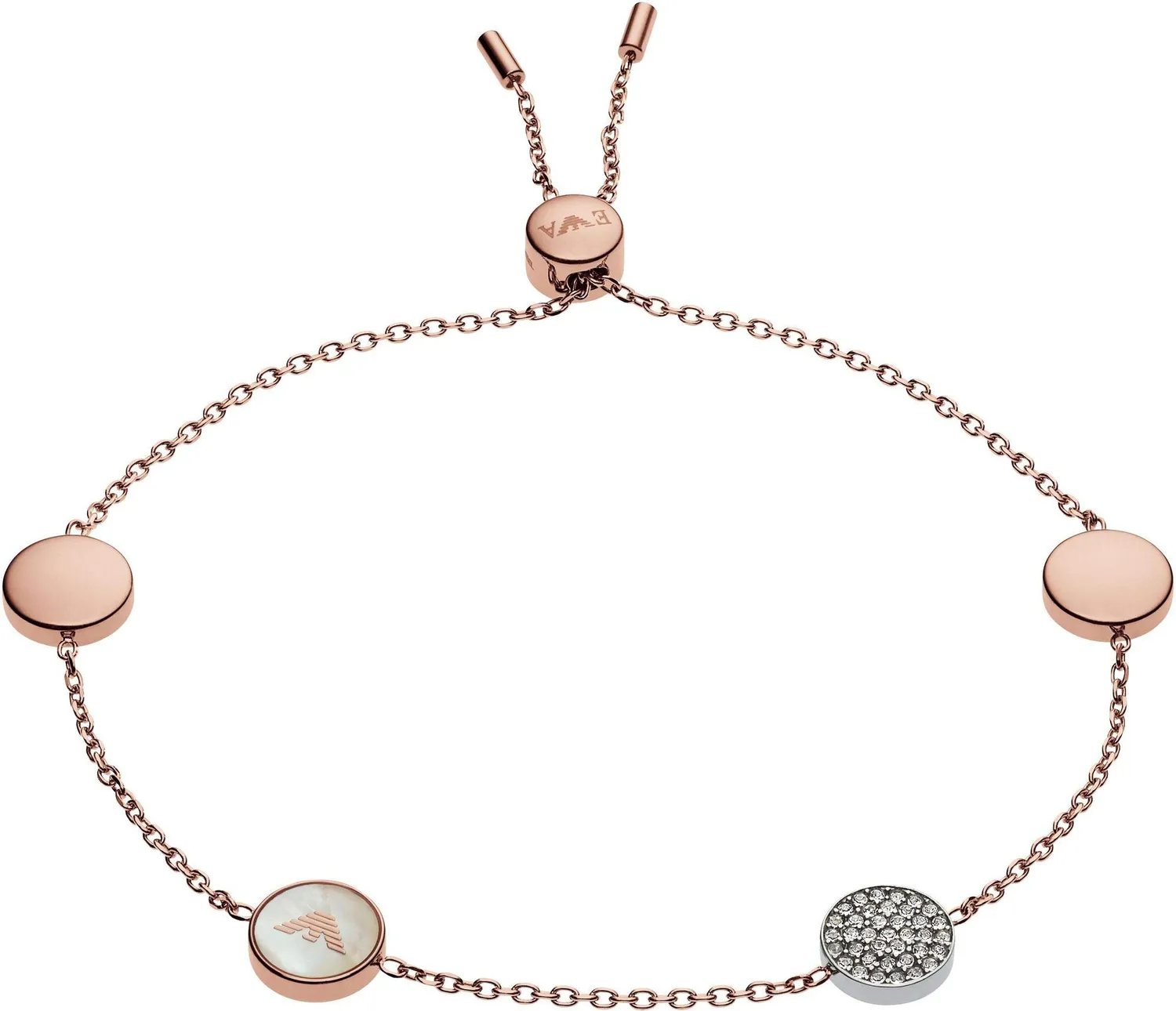 Emporio Armani bracciale oro smorzato acciaio coulisse