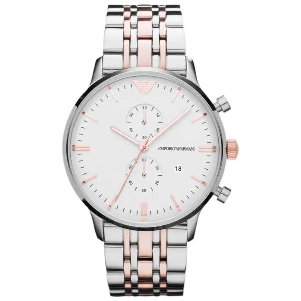 Emporio Armani Orologio Uomo Argento Nero Acciaio
