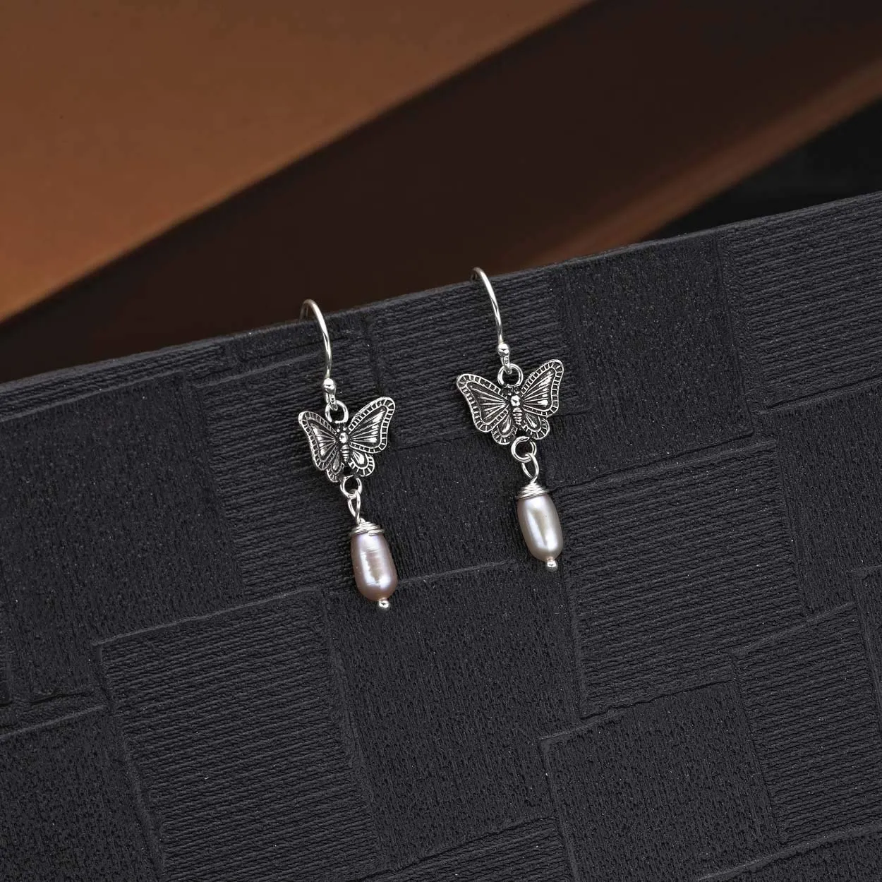 Diamond Treats Orecchini Perle Acqua Dolce Argento 925 Farfalla