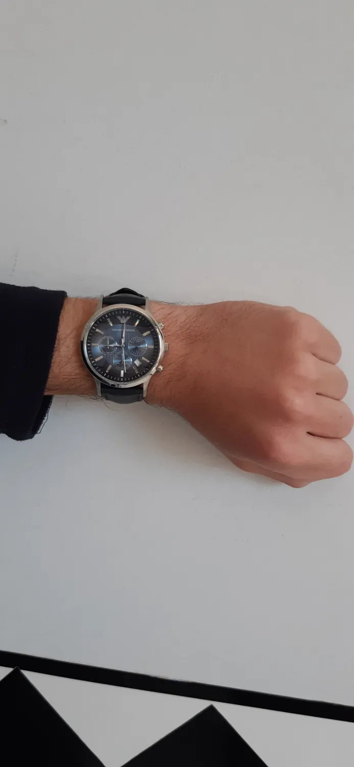 Emporio Armani orologio uomo nero e argento casual