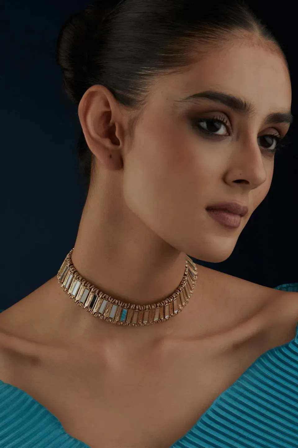 House of Tuhina Inayat Qabeela Choker collana oro fatto a mano