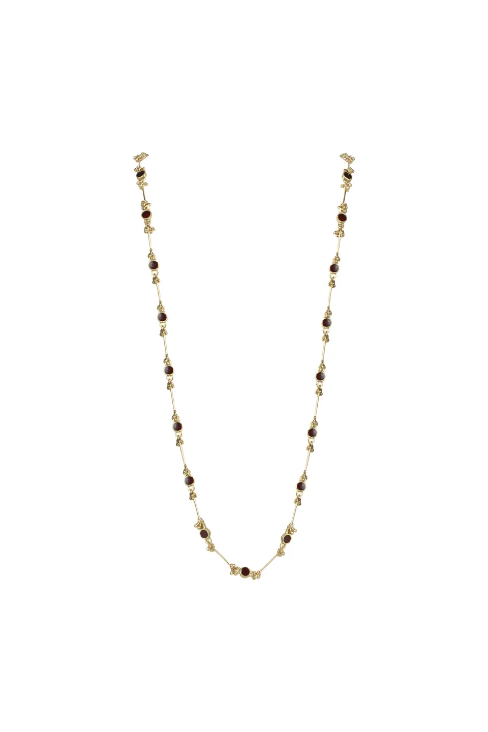 House of Tuhina Neerja collana bordeaux fatta a mano