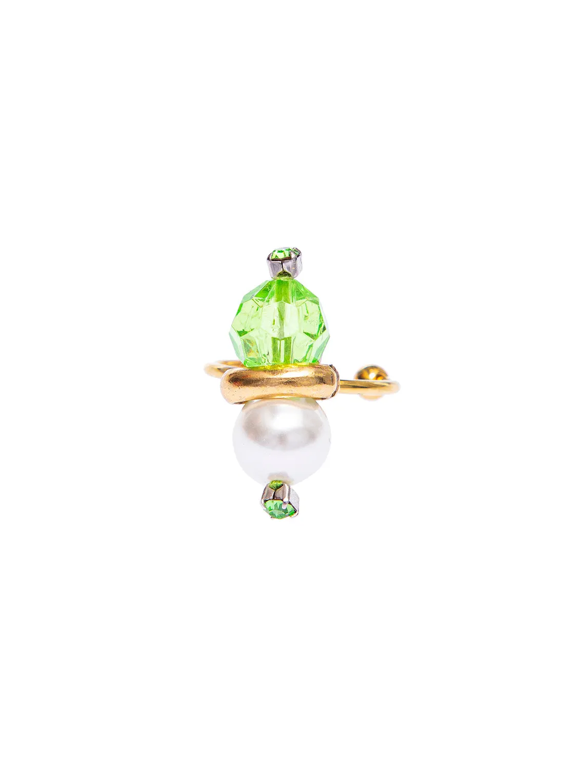 Rada Perla e Plexi anello verde con strass