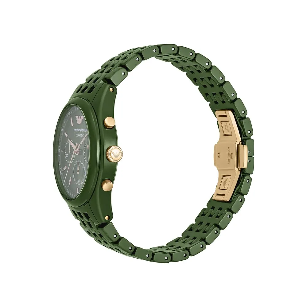 Emporio Armani AR70017 cronografo ceramica verde 43 mm