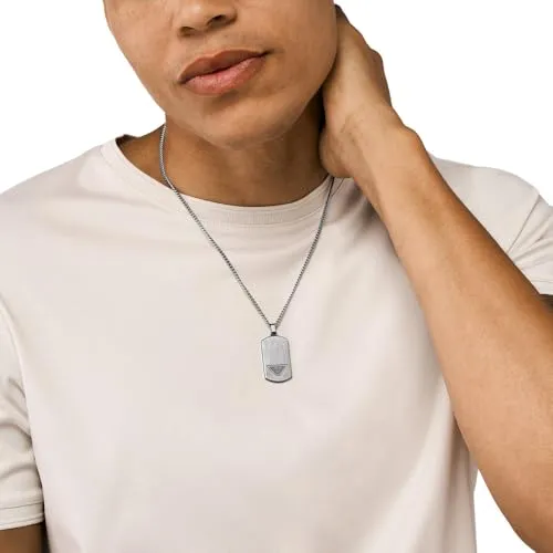 Emporio Armani collana dogtag uomo acciaio