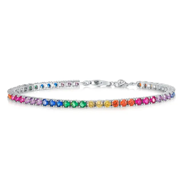 Diamond Treats Bracciale Tennis Argento 925 Arcobaleno