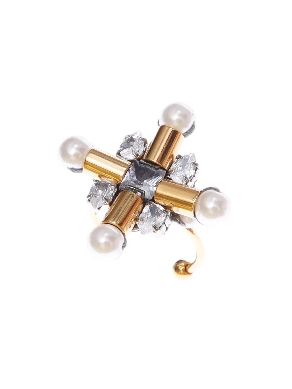 Rada Croce Anello Mix Metalli tubini oro perle