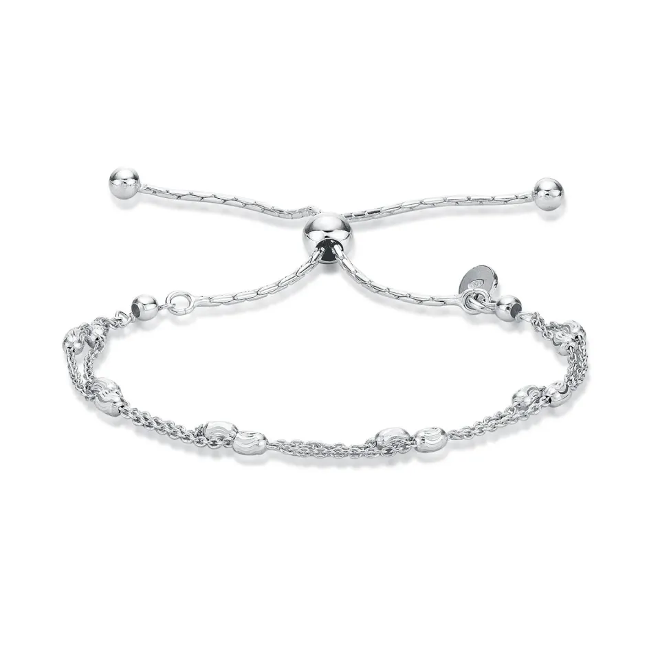 Diamond Treats bracciale donna argento 925 taglio diamante regolabile