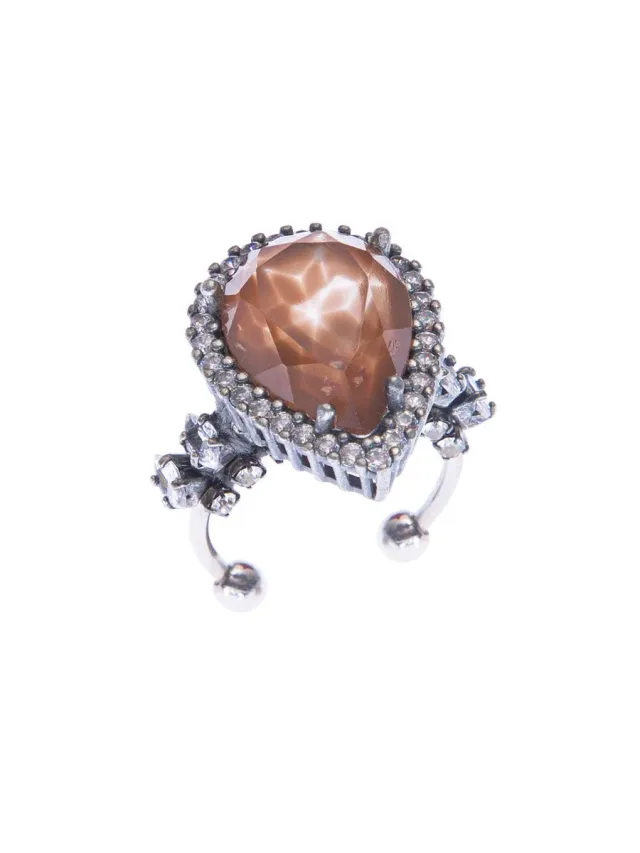 Rada Anello Pietra anello lilla goccia dipinta