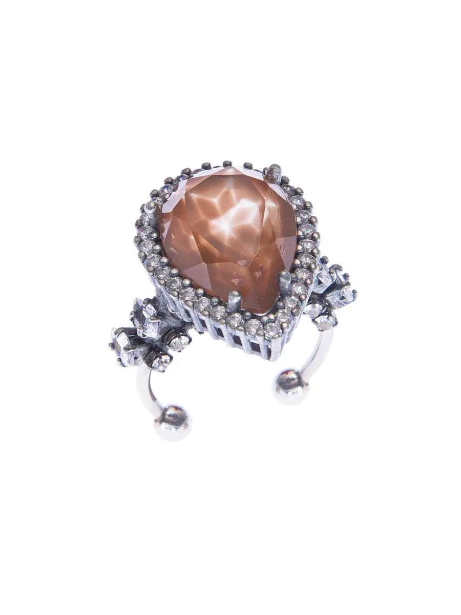 Rada Anello Pietra anello lilla goccia dipinta