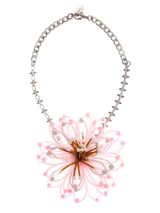 Rada Fiore collana rosa grigio catena borchie