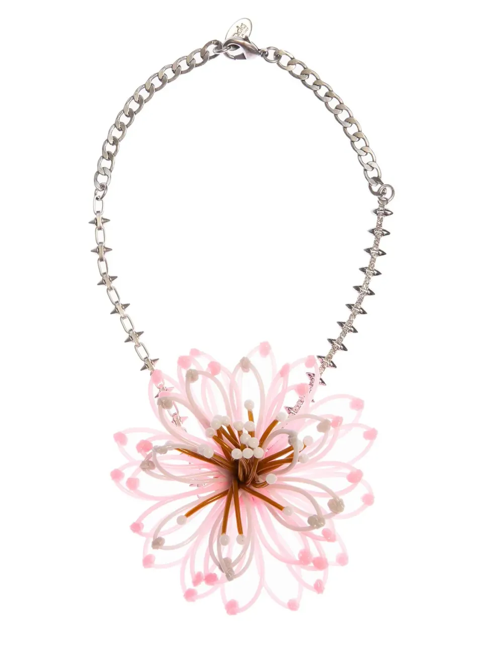 Rada Fiore collana rosa grigio catena borchie