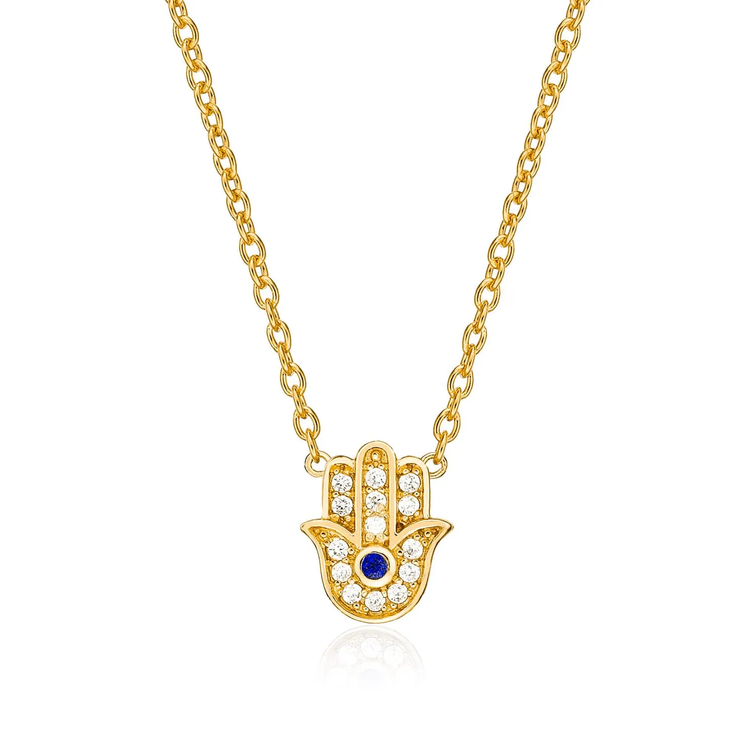 Diamond Treats Collana Mano Fatima Hamsa Argento 925 Zirconi