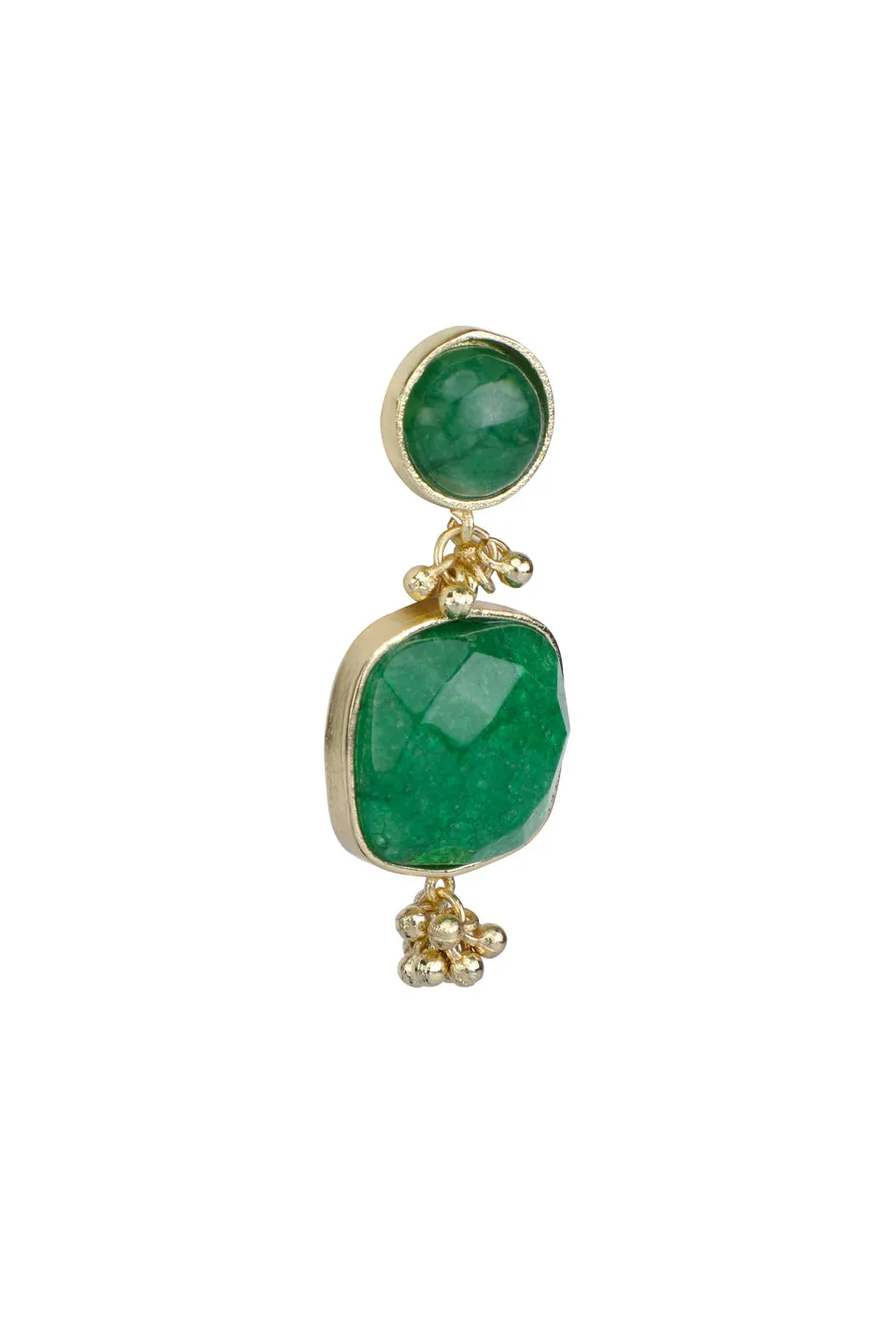 House of Tuhina Square Green Stone orecchini pietra verde