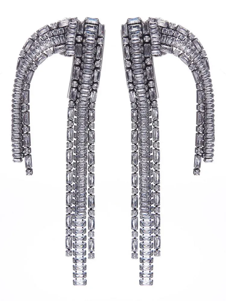 Rada Frange Orecchini Cristallo Baguette Strass