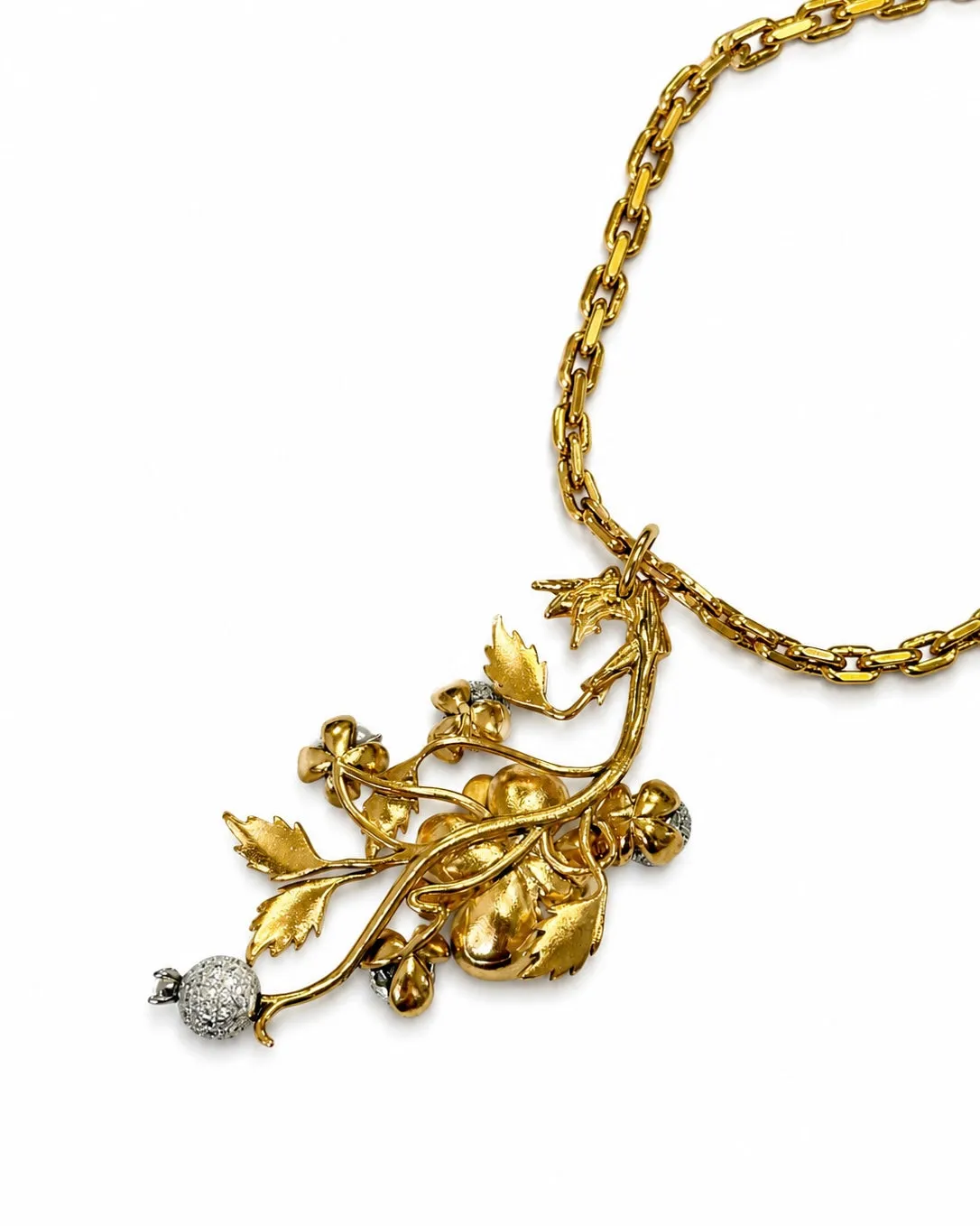 Rada Collana Ramo Fiorito Gioiello collana cristallo oro antico