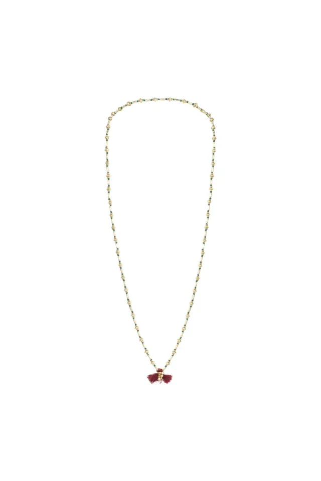 House of Tuhina Kaari collana verde filo intrecciato