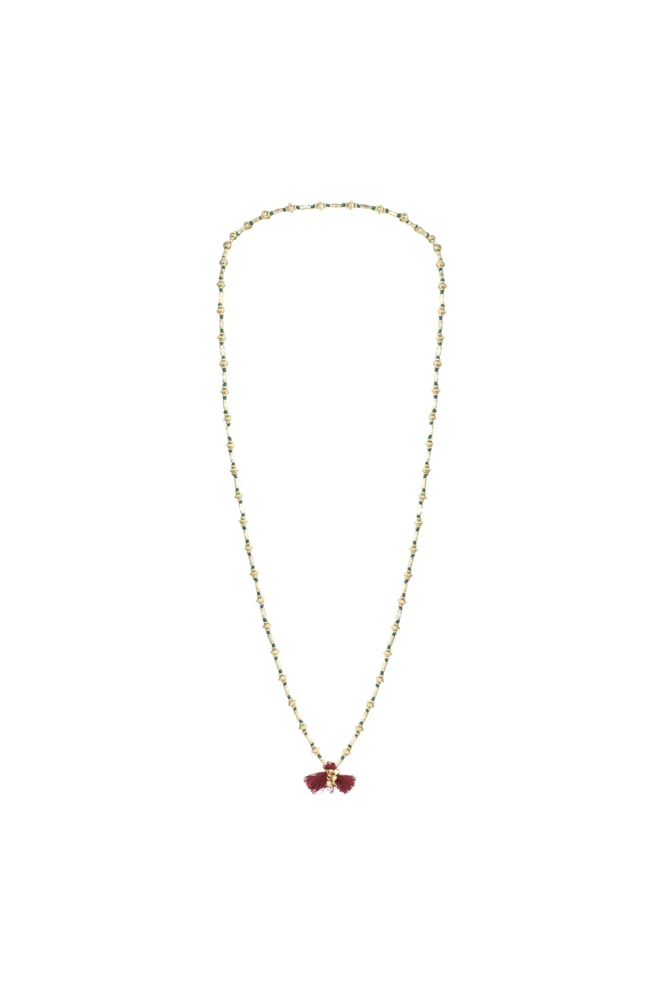 House of Tuhina Kaari collana verde filo intrecciato