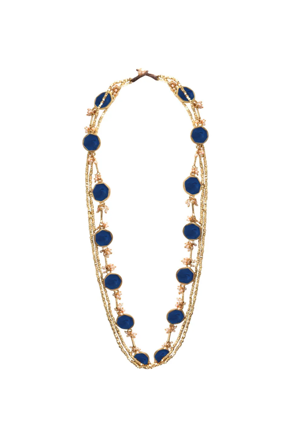 House of Tuhina Trajva Enamel Multi-Row Pearl collana smalto