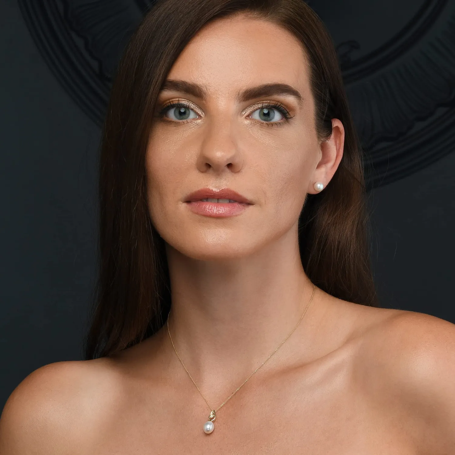 Diamond Treats orecchini perla 7mm oro giallo 9kt bottone