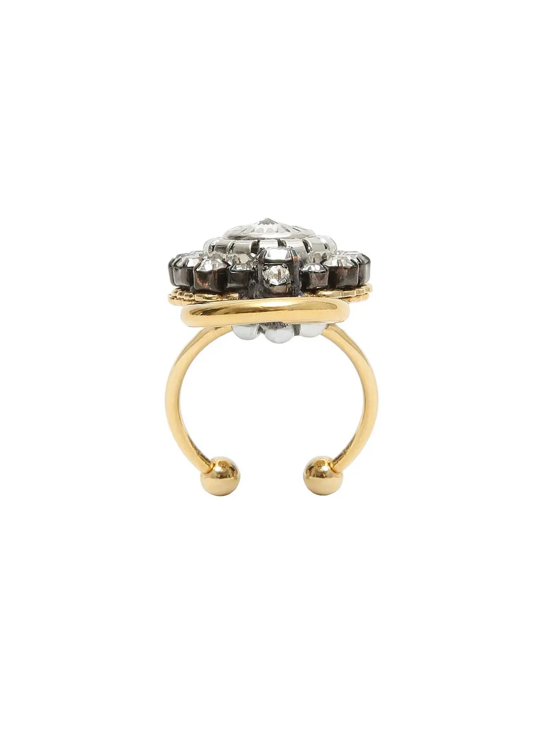 Rada Anello cristalli oro regolabile ottone