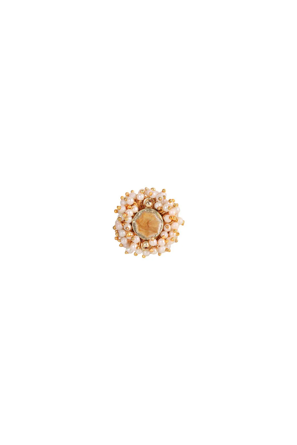 House of Tuhina Circle Epoxy Pearl anello perla resina