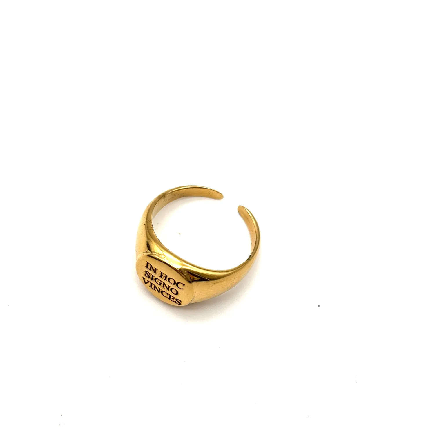 Ornamenta In Hoc Signo Vinces anello chevalier oro 15 mm