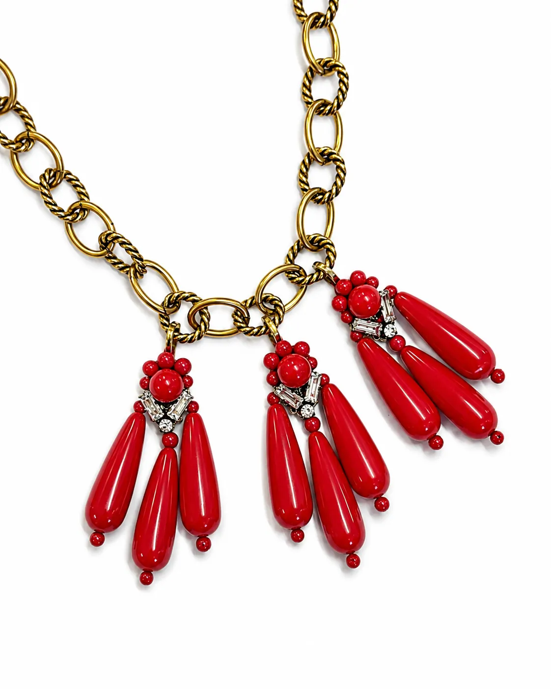 Rada Gocce Corallo collana rossa tre pendenti
