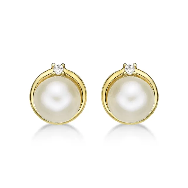 Diamond Treats orecchini perle oro giallo 9 carati