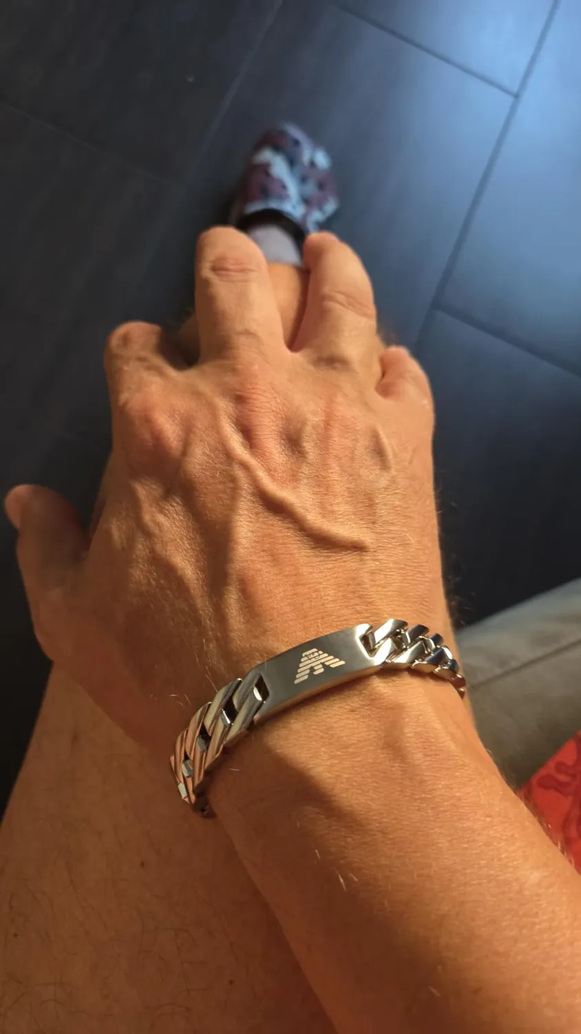 Emporio Armani Bracciale Uomo Acciaio Argento Maglie
