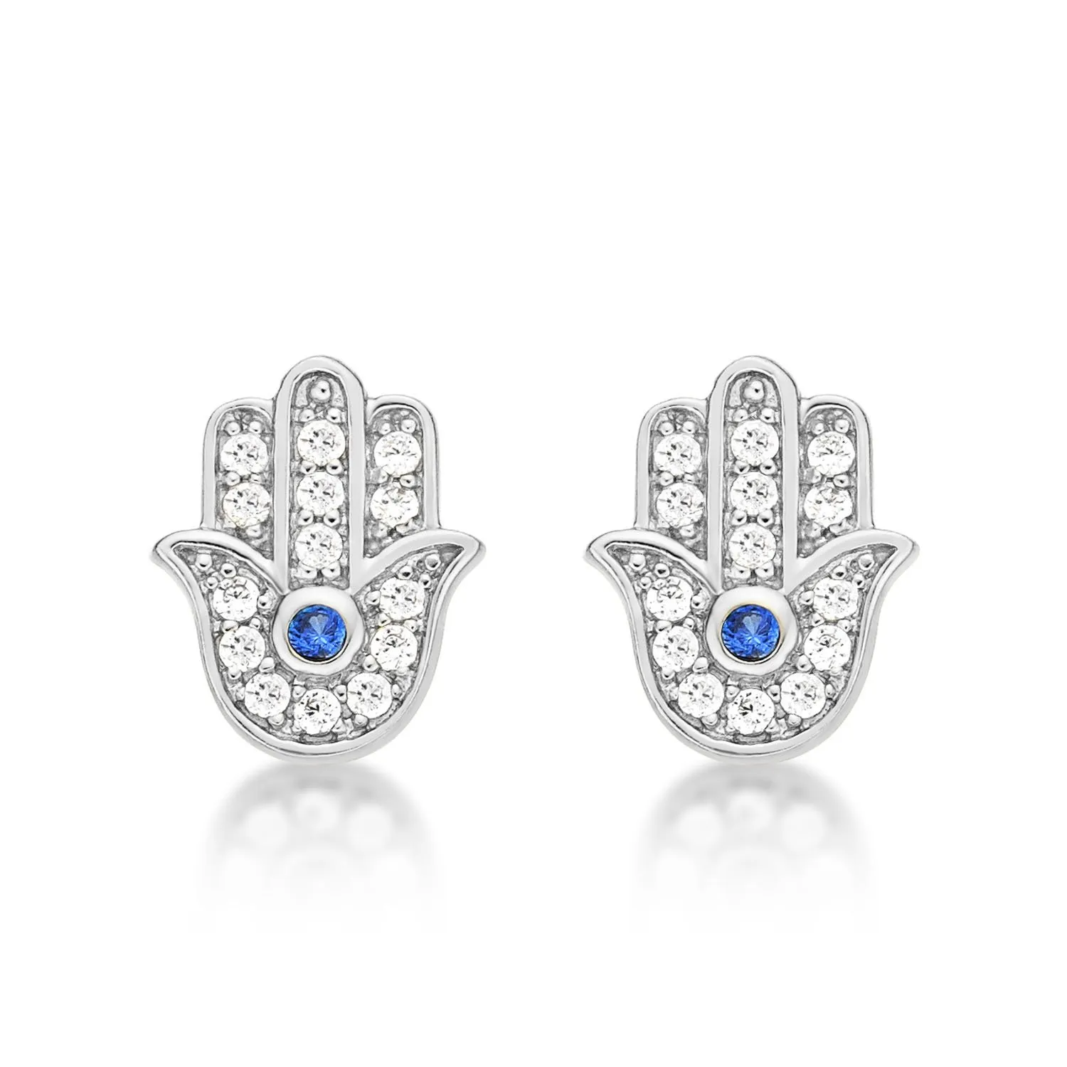 Diamond Treats orecchini Mano di Fatima argento 925 oro zirconia