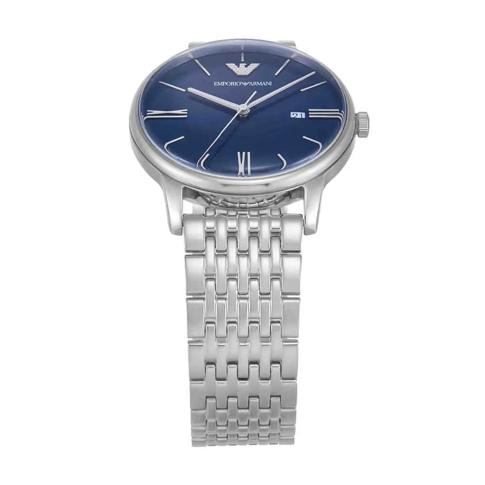 Emporio Armani Orologio Analogico Blu Argento