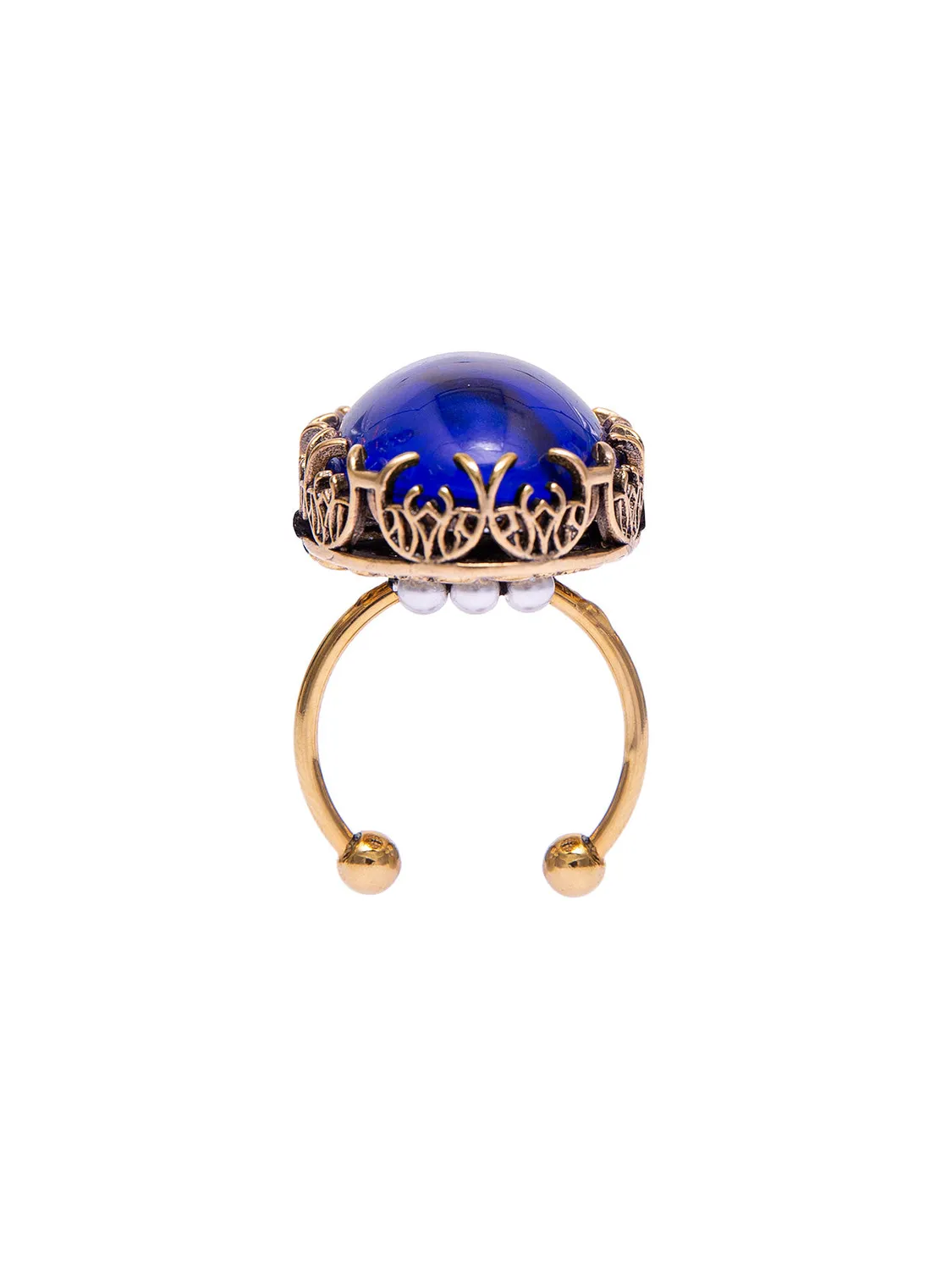 Radà Cabochon Maxi anello vetro colorato metallo