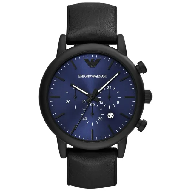 Emporio Armani Orologio Uomo Nero e Blu Cronografo 46 mm