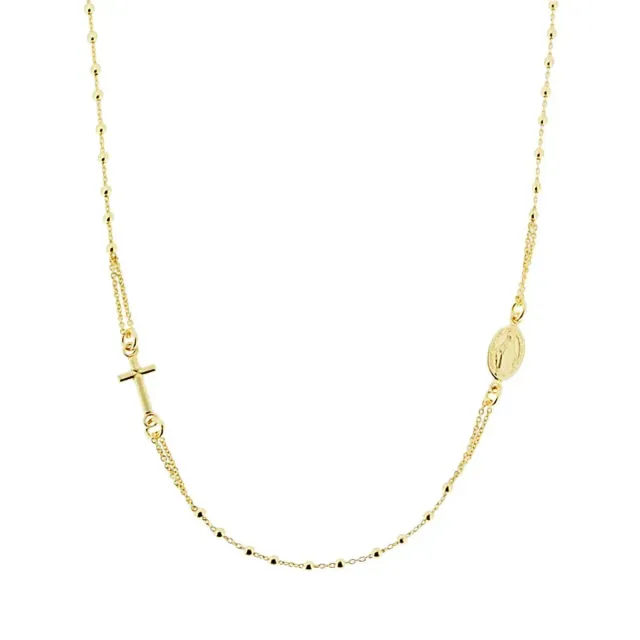 Ornamenta Rosario collana argento 925 dorato girocollo