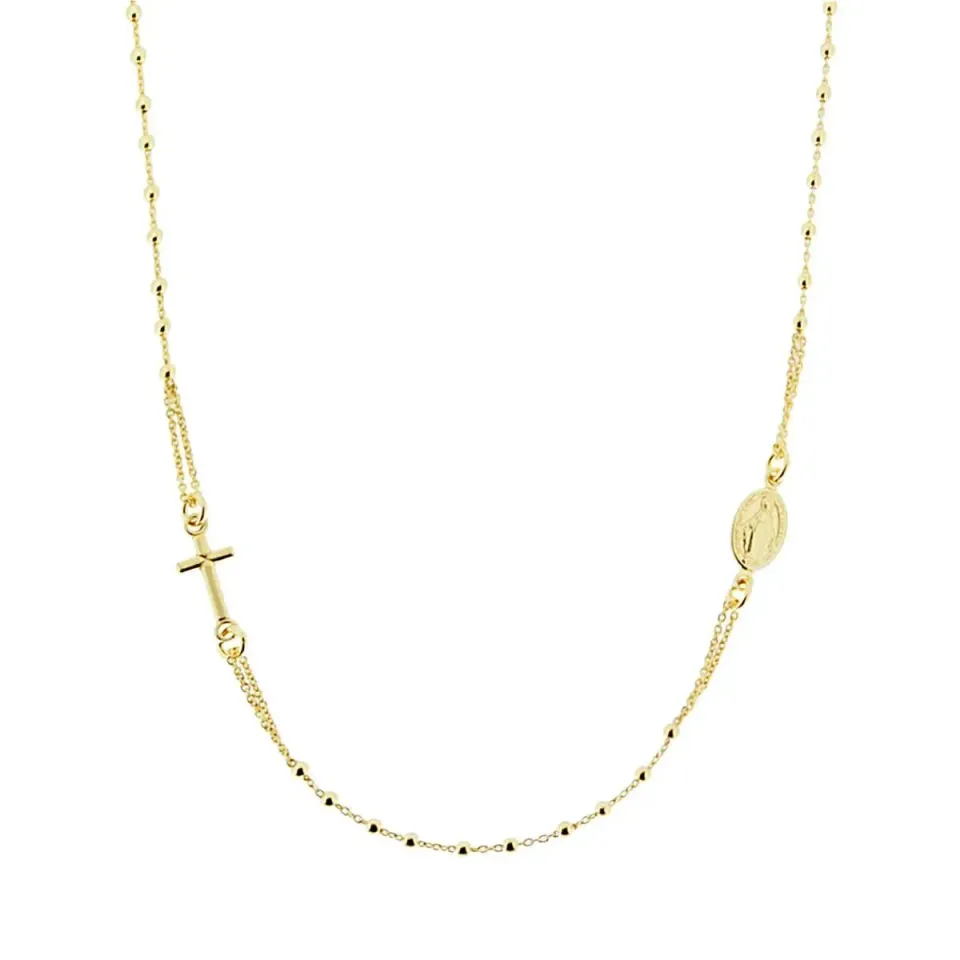 Ornamenta Rosario collana argento 925 dorato girocollo