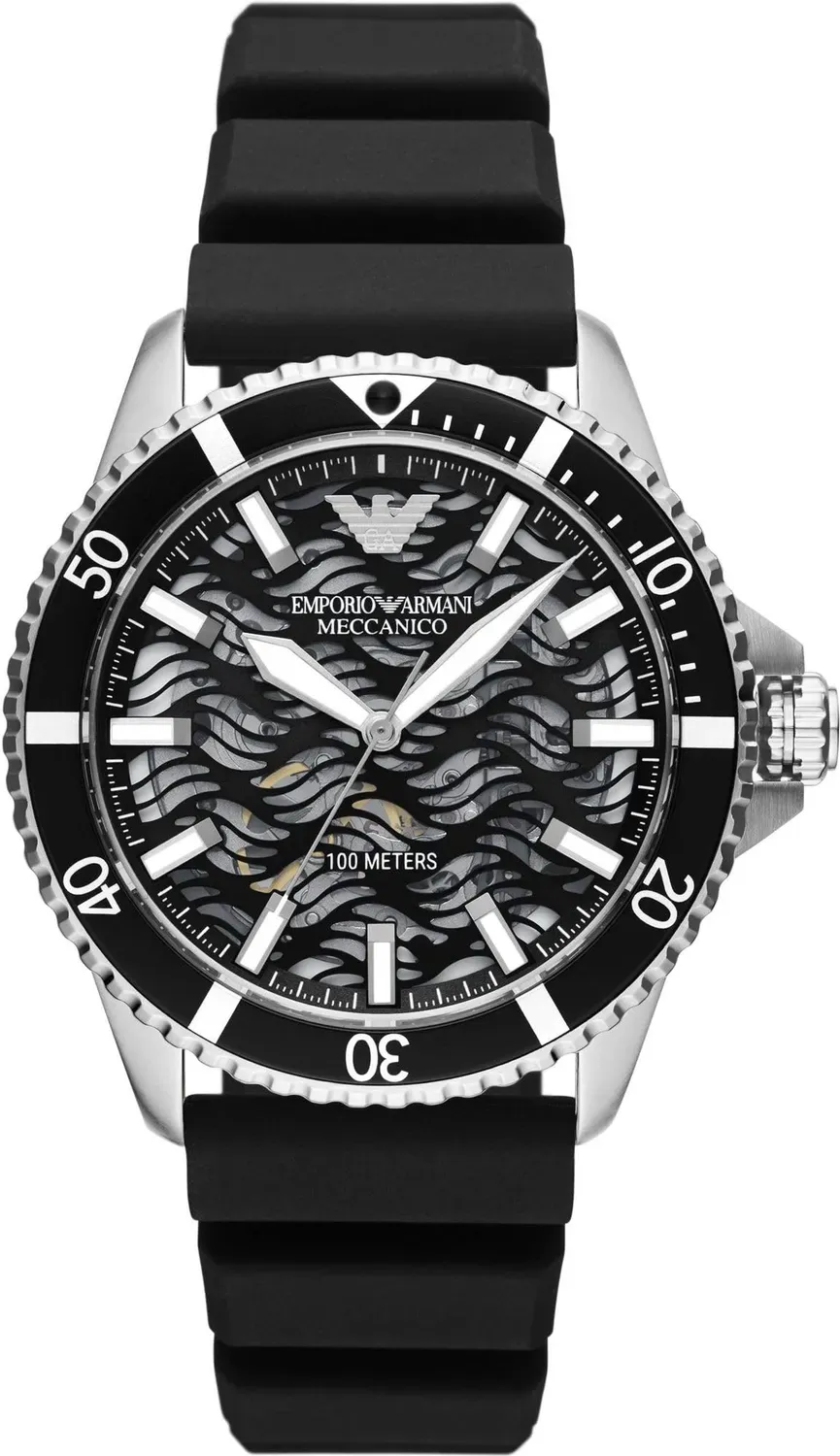 Emporio Armani orologio uomo nero argento quarzo