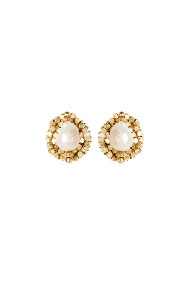 House of Tuhina Indri Baisa Gold orecchini lobo oro