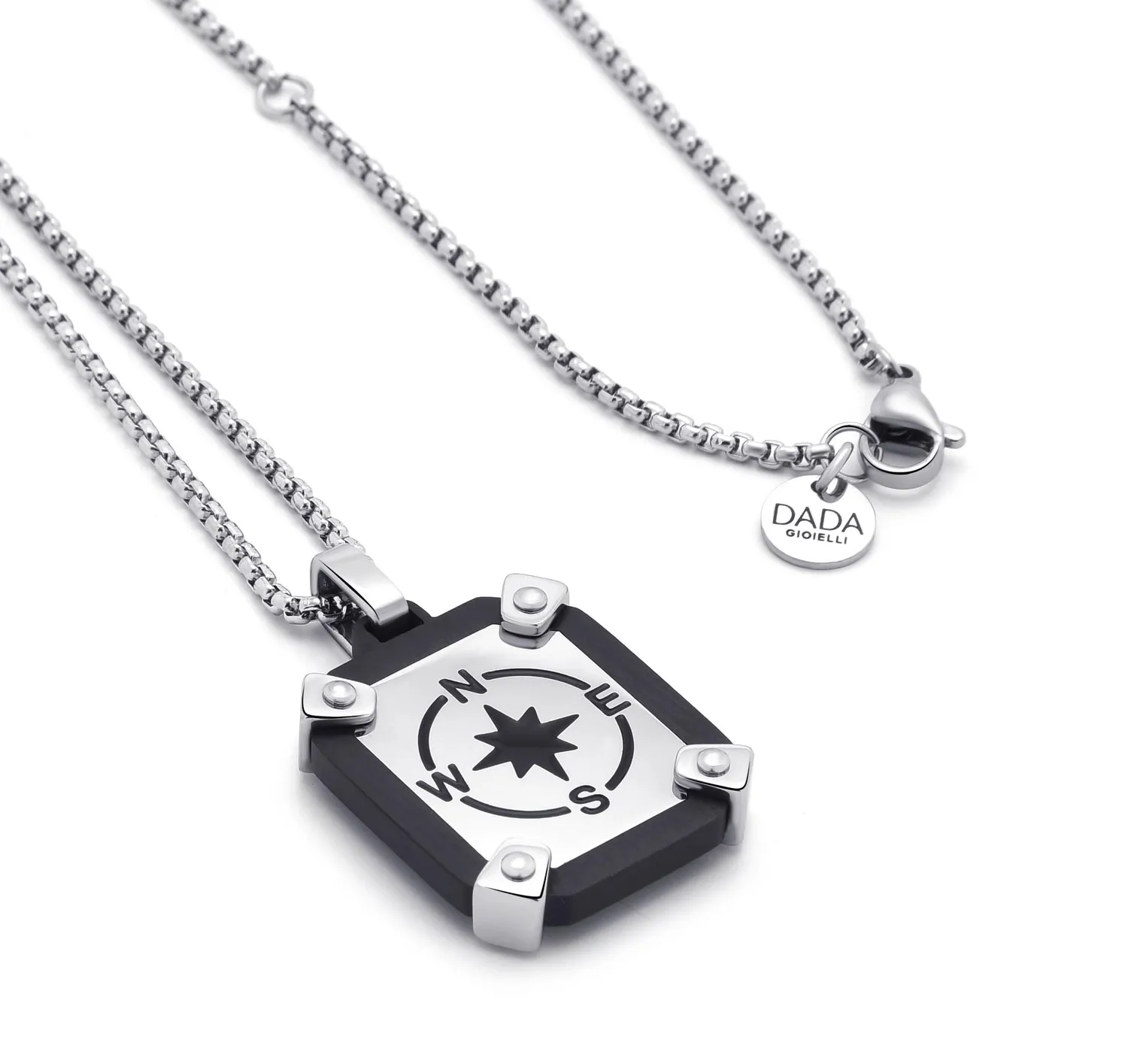 Dada Gioielli Rosa dei Venti collana uomo acciaio nera