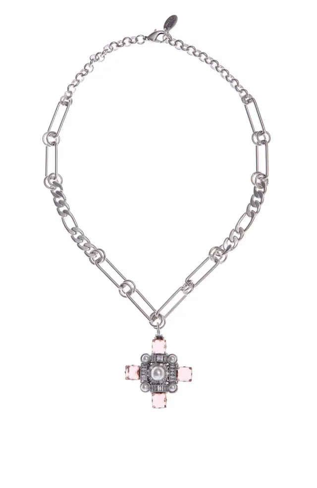 Rada collana catena con ciondolo croce cristallo