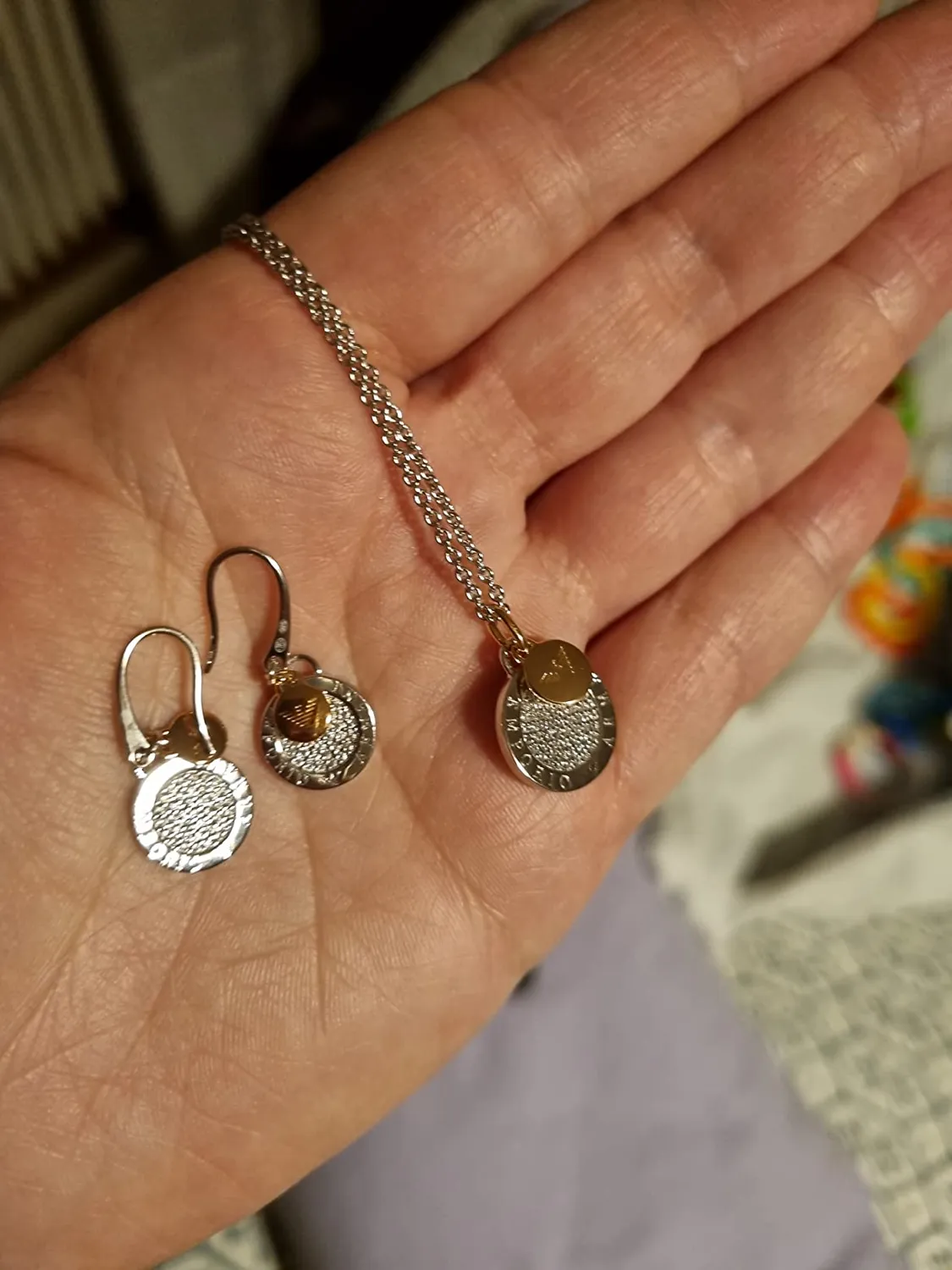 Emporio Armani Collana Donna Argento Bicolore Chiusura Moschettone