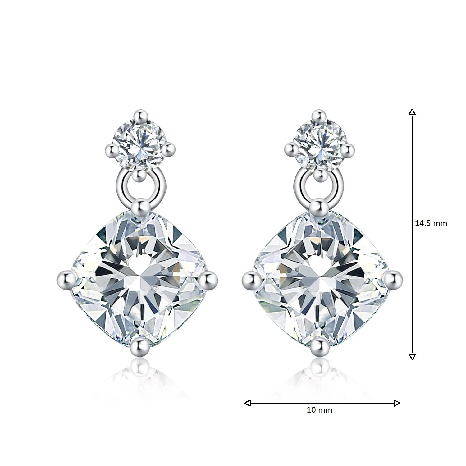 Diamond Treats Orecchini Pendenti Argento 925 Zirconi Bianchi