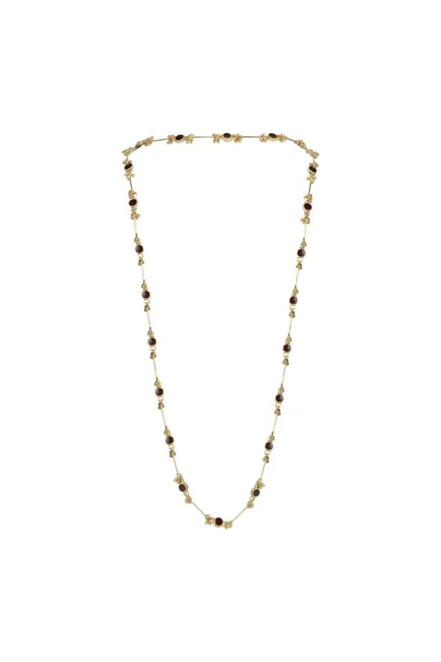 House of Tuhina Neerja collana bordeaux fatta a mano