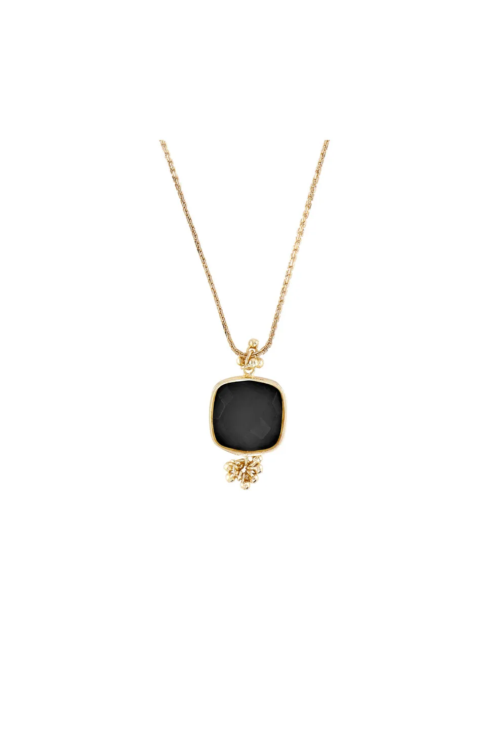 House of Tuhina Short Square collana pietra nera