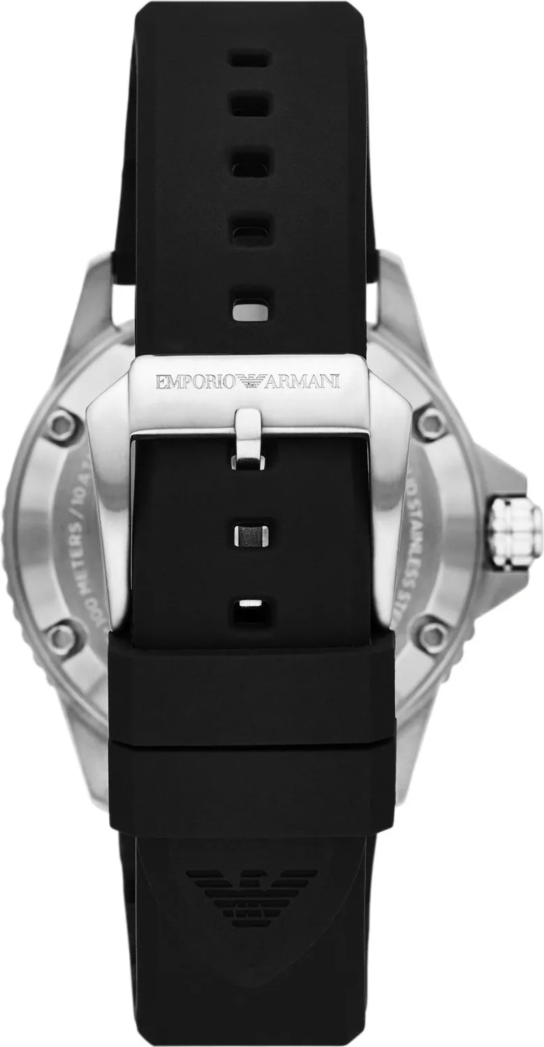 Emporio Armani orologio uomo nero argento quarzo