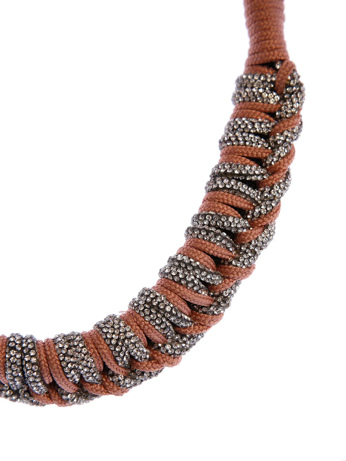 Rada Intreccio choker rosa cordoncino strass