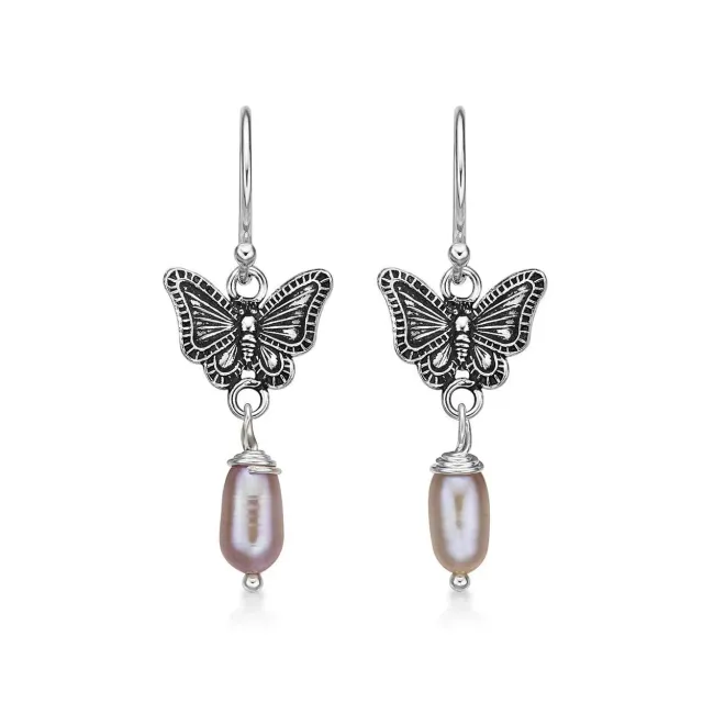 Diamond Treats Orecchini Perle Acqua Dolce Argento 925 Farfalla