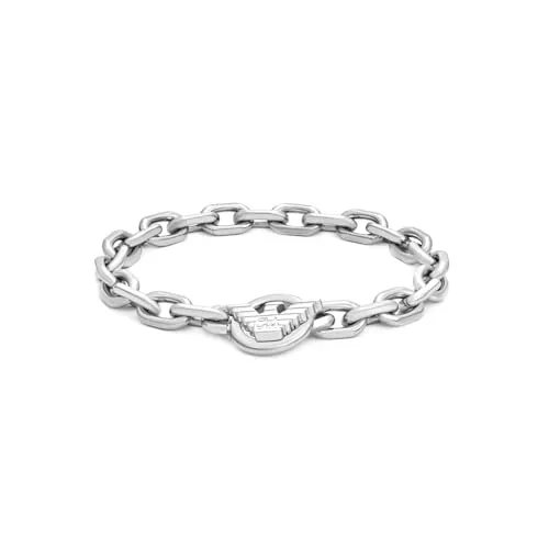 Emporio Armani Bracciale Uomo Nero e Acciaio Toggle